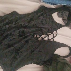 Black velvet bodysuit